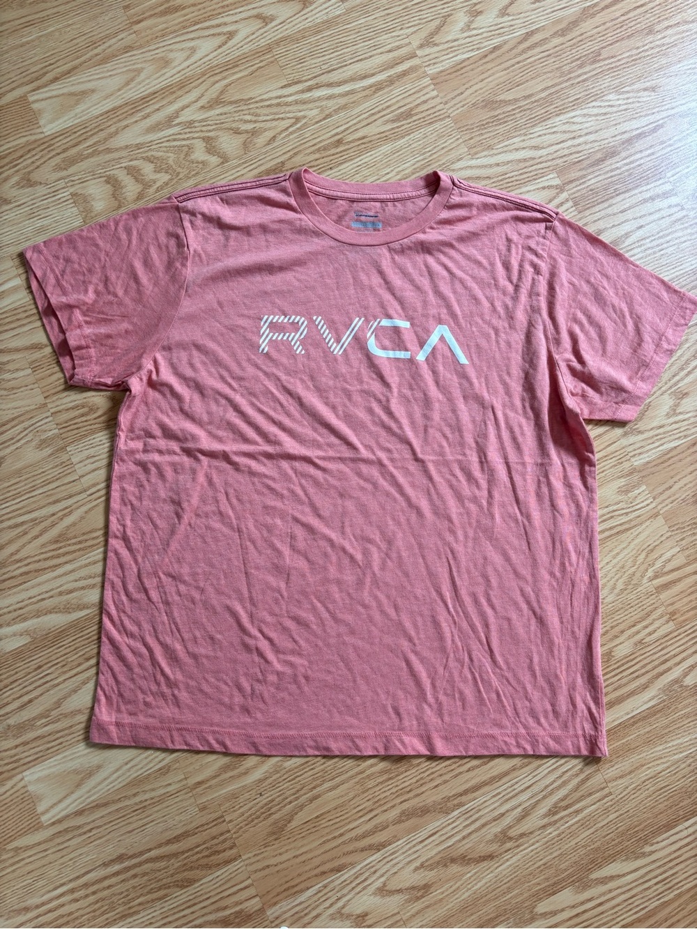 RVCA Men's Coral-Pink Logo Crew Neck Tee NWOT